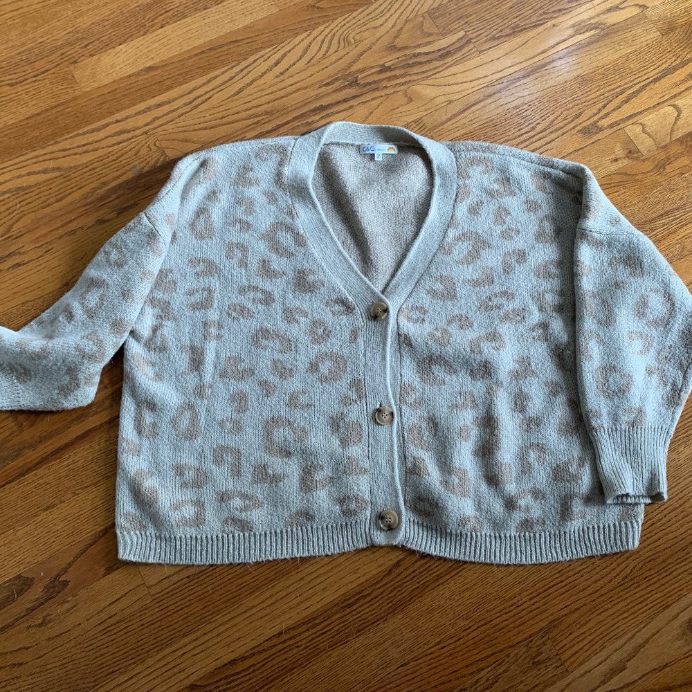 C&C  California Plus Size Leopard Print Cardigan